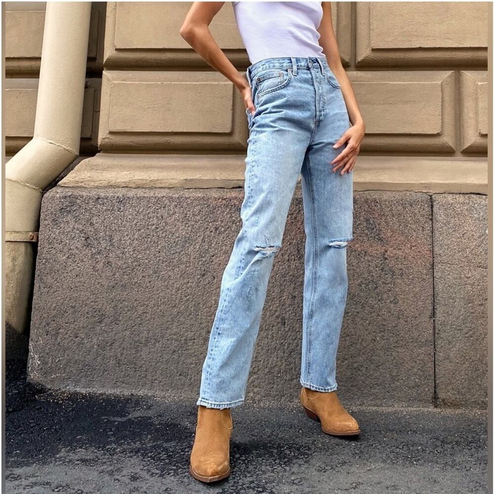 DENIM FORUM x ARITZIA The Joni High Rise Loose in 7 Yrs Picture This Bleu